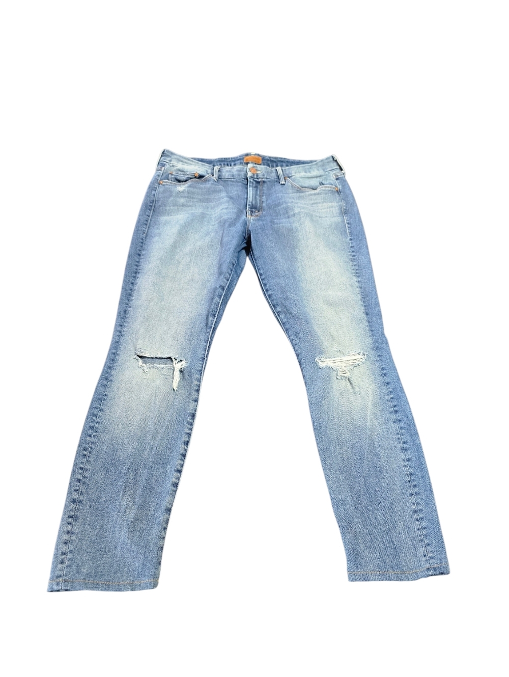MOTHER The Looker  Light Blue Distressed Skinny Denim Jeans Size 31 waist.